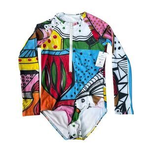 Swiminista X James Peter Henry girls Sydney prin trashguard  swimsuit XL New